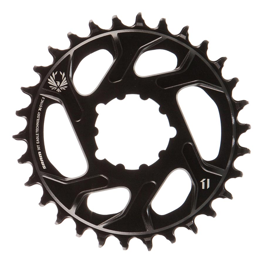391027-01::0::391027-01::SRAM, X-Sync, 3mm offset, 30D, 12vit., BCD: Direct Mount, Plateau simple, Aluminum, Noir