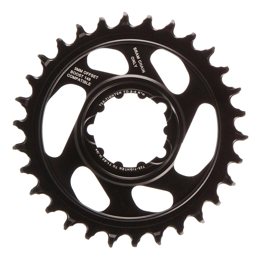 391027-01::1::391027-01::SRAM, X-Sync, 3mm offset, 30D, 12vit., BCD: Direct Mount, Plateau simple, Aluminum, Noir