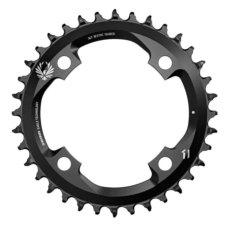 391046-03::0::391046-03::SRAM, X-SYNC 2, 36, Plateau, 12vit, BCD: 104, Aluminum, Black