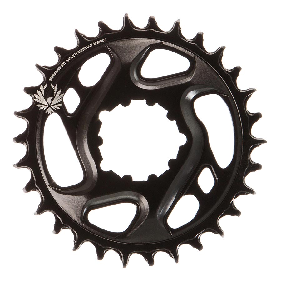 391068-04::1::391068-04::SRAM, 12VIT X-Sync 2, Plateau, 30D, 12vit, BCD: Direct Mount, 6mm offset, Aluminum, Noir