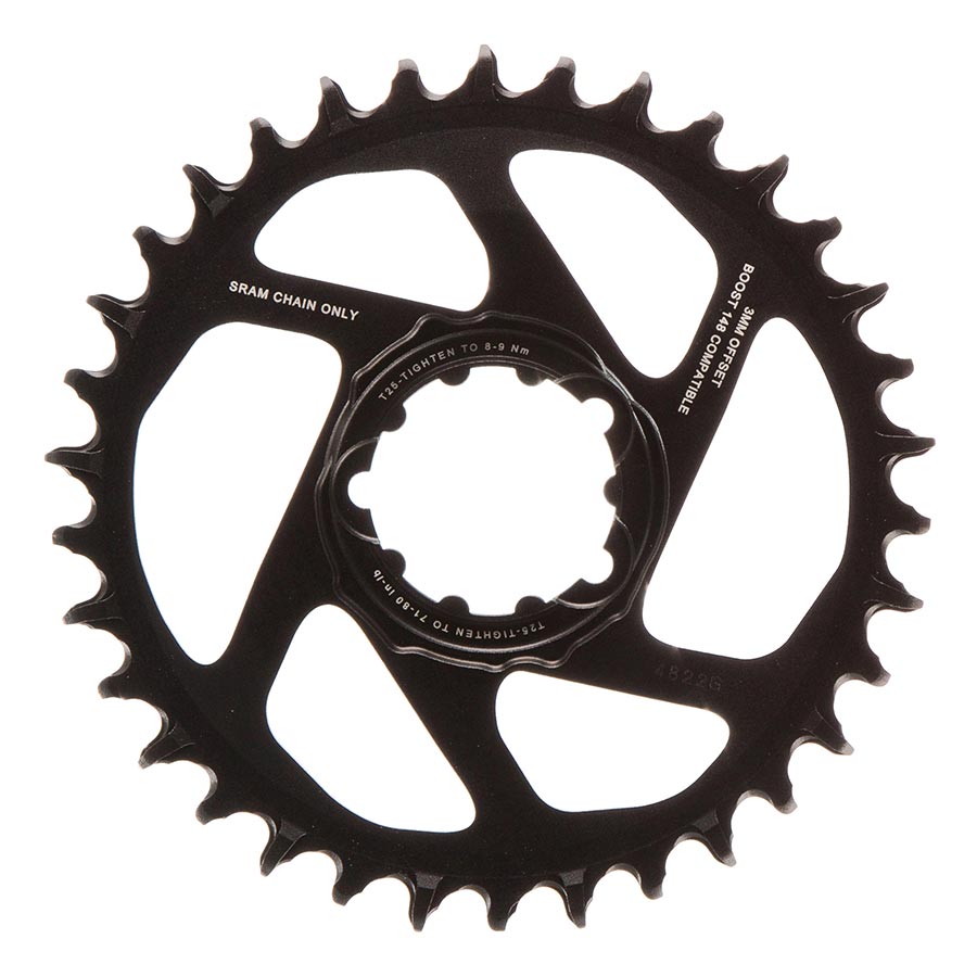 391080-04::0::391080-04::SRAM, X-SYNC 2 SL 3mm, Plateau, Dents: 34, Vitesses: 11/12, BCD: Direct Mount, Mono-plateau, Aluminium, Noir