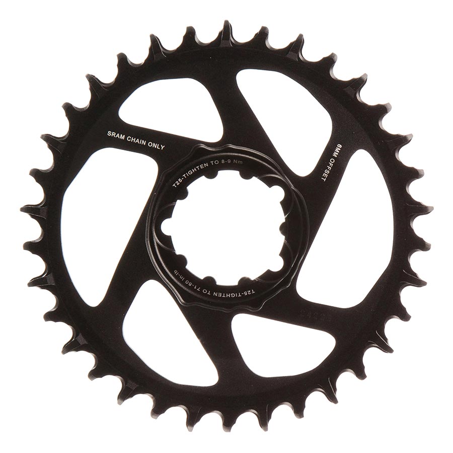 391080-06::0::391080-06::SRAM, X-SYNC 2 SL 6mm, Plateau, Dents: 34, Vitesses: 11/12, BCD: Direct Mount, Mono-plateau, Aluminium, Noir