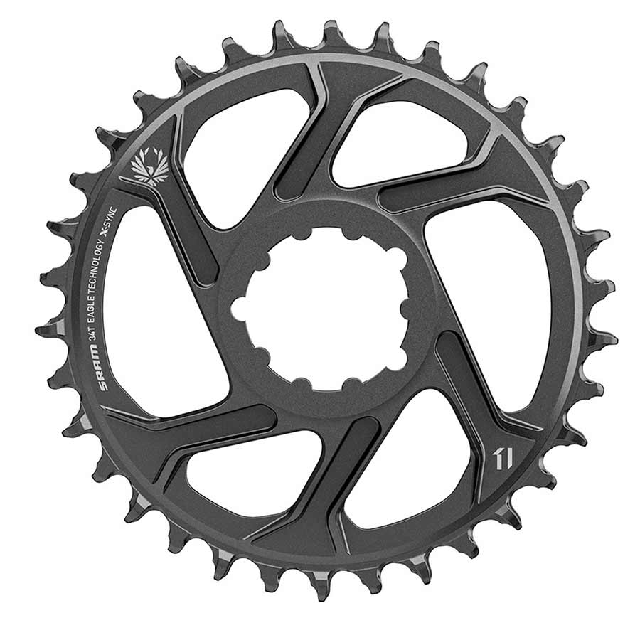 391081-06::0::391081-06::SRAM, X-SYNC 2 Acier 3mm, Plateau, Dents: 34, Vitesses: 11/12, BCD: Direct Mount, Mono-plateau, Acier, Noir