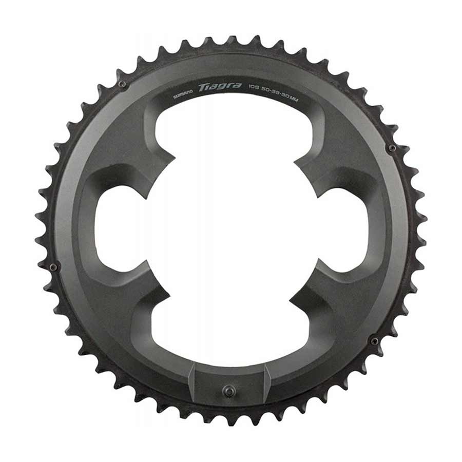 391083-03::0::391083-03::Shimano, Tiagra FC-4703, Plateau, Dents: 50, Vitesses: 10, BCD: 110, Boulons: 4, Extérieur, Aluminium, Gris, Y1RD98030
