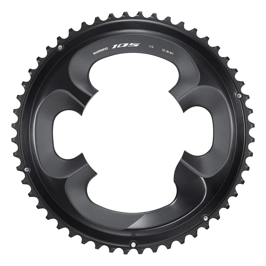 391085-04::0::391085-04::Shimano, 105 FC-R7000, Plateau, Dents: 52, Vitesses: 11, BCD: 110, Boulons: 4, Extérieur, Aluminium, Noir, Y1WV98030