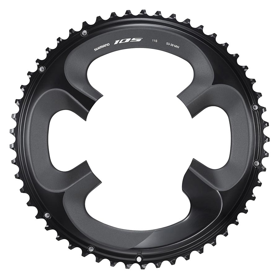 391085-06::0::391085-06::Shimano, 105 FC-R7000, Plateau, Dents: 53, Vitesses: 11, BCD: 110, Boulons: 4, Extérieur, Aluminium, Noir, Y1WV98050