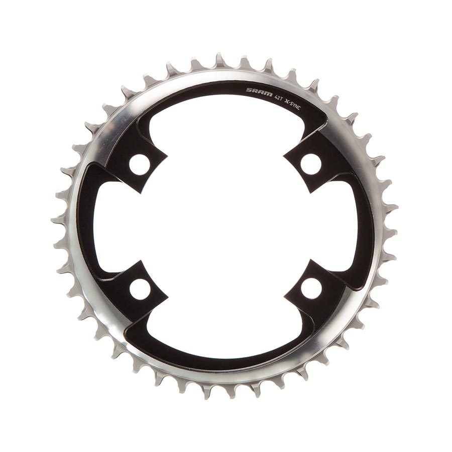 391091-02::0::391091-02::SRAM, X-SYNC 2 107mm, Plateau, Dents: 42, Vitesses: 12, BCD: 107, Boulons: 4, Mono-plateau, Aluminium, Gris