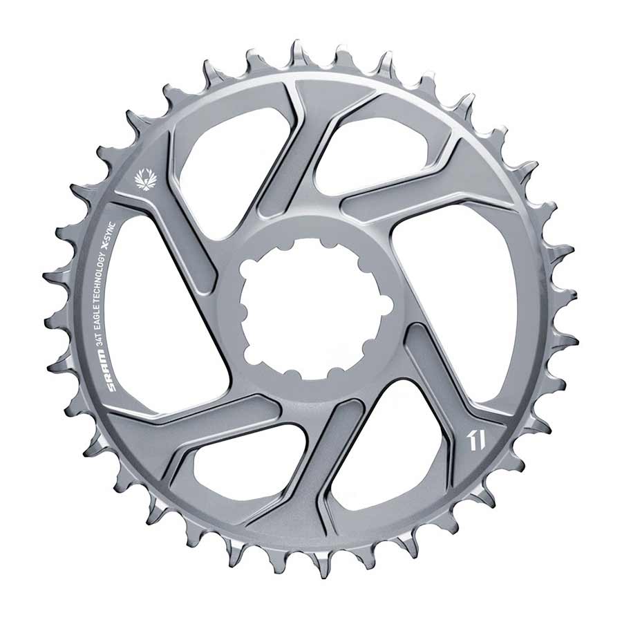 391093-07::0::391093-07::SRAM, X-SYNC 2 X01 Eagle Polar Grey, Plateau, Dents: 34, Vitesses: 12, BCD: Direct Mount, Mono-plateau, Alliage, Gris, Offset 3mm