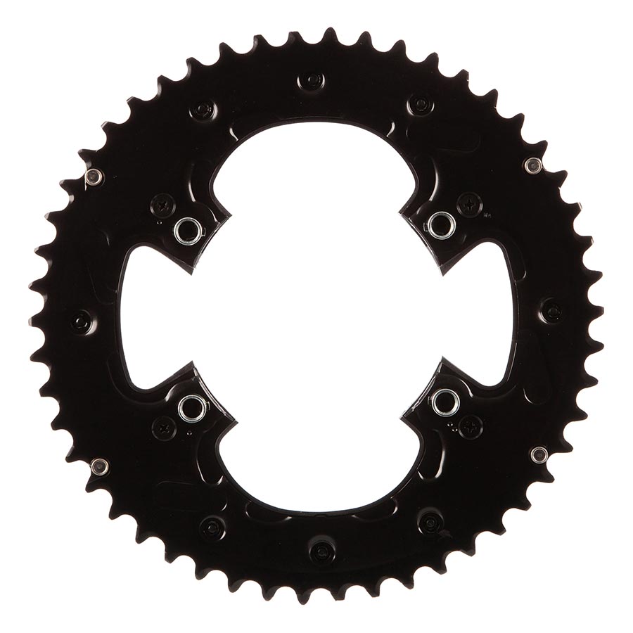 391105-02::1::391105-02::Shimano, Sora FC-R3000, Plateau, Dents: 50, Vitesses: 9, BCD: 110, Boulons: 4, Extérieur, Noir