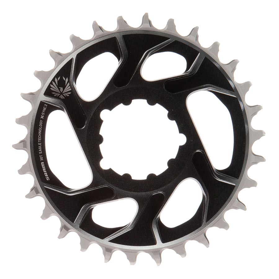 391125-02::0::391125-02::SRAM, Eagle, Plateau, Dents: 30, Vitesses: 11/12, BCD: Direct Mount, Aluminium, Gris, 6mm