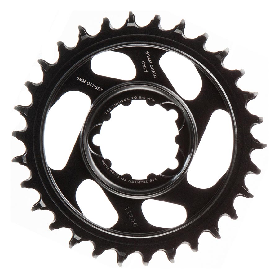 391125-02::1::391125-02::SRAM, Eagle, Plateau, Dents: 30, Vitesses: 11/12, BCD: Direct Mount, Aluminium, Gris, 6mm