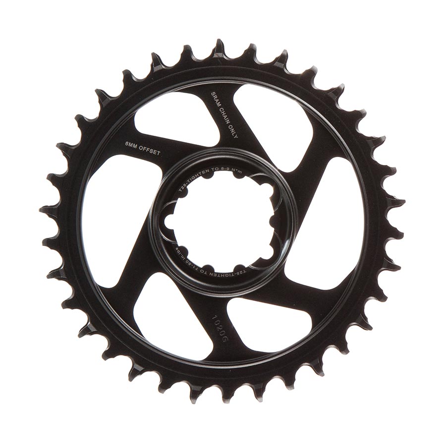 391125-04::1::391125-04::SRAM, Eagle, Plateau, Dents: 34, Vitesses: 11/12, BCD: Direct Mount, Aluminium, Gris, 6mm