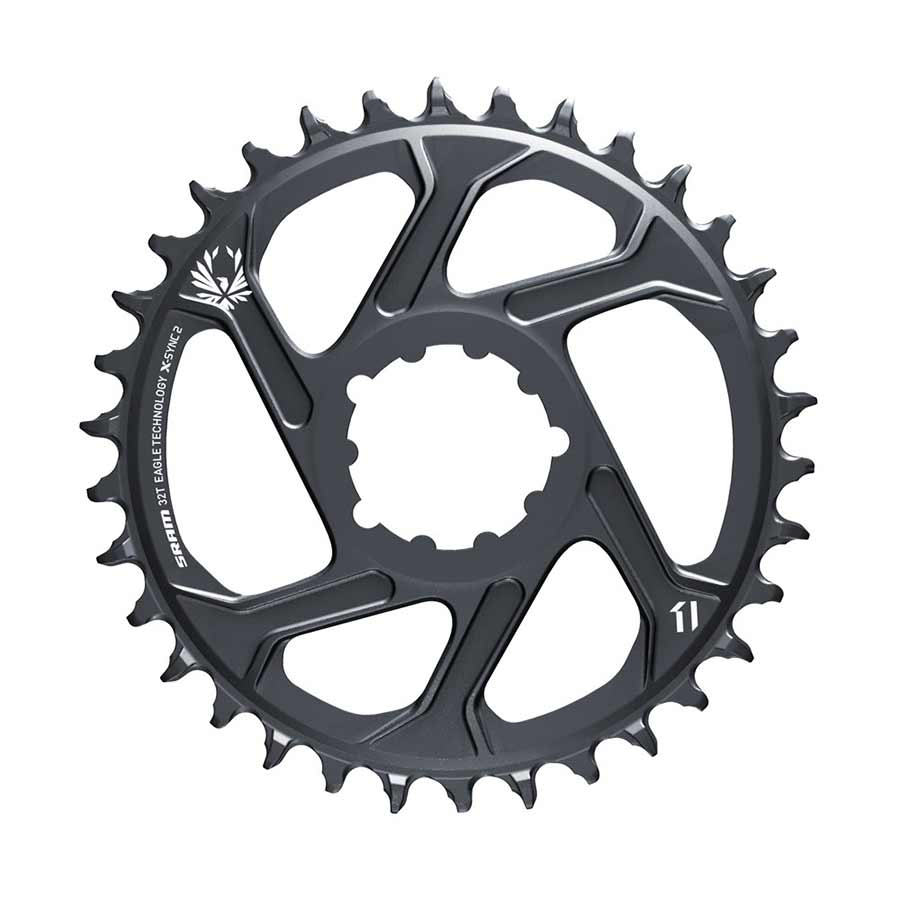 391125-07::0::391125-07::SRAM, Eagle, Plateau, Dents: 32, Vitesses: 11/12, BCD: Direct Mount, Aluminium, Gris, 3mm