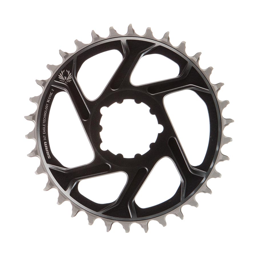 391125-08::0::391125-08::SRAM, Eagle, Plateau, Dents: 34, Vitesses: 11/12, BCD: Direct Mount, Aluminium, Gris, 3mm