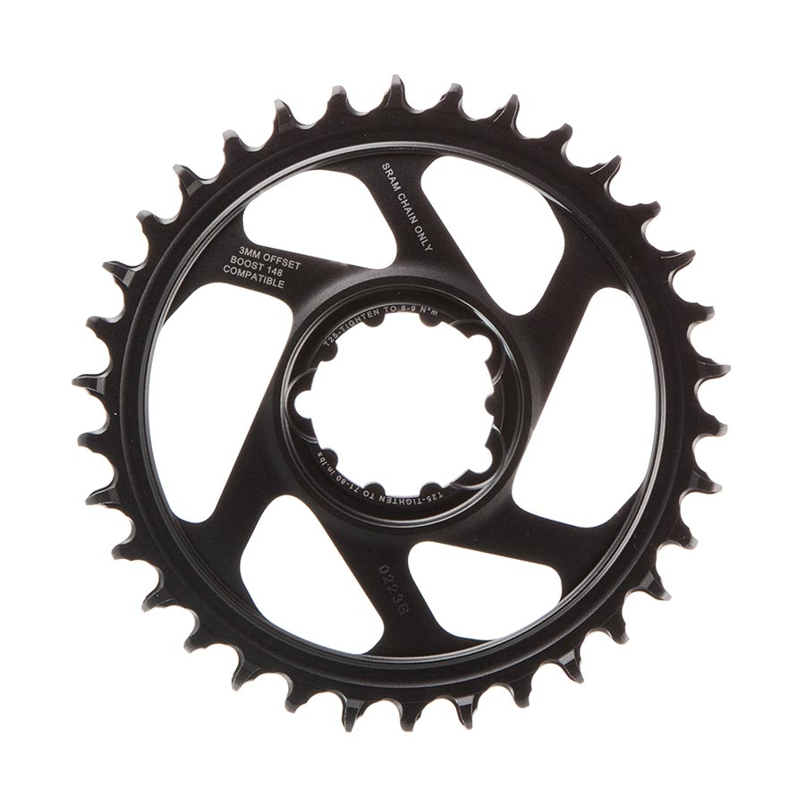 391125-08::1::391125-08::SRAM, Eagle, Plateau, Dents: 34, Vitesses: 11/12, BCD: Direct Mount, Aluminium, Gris, 3mm