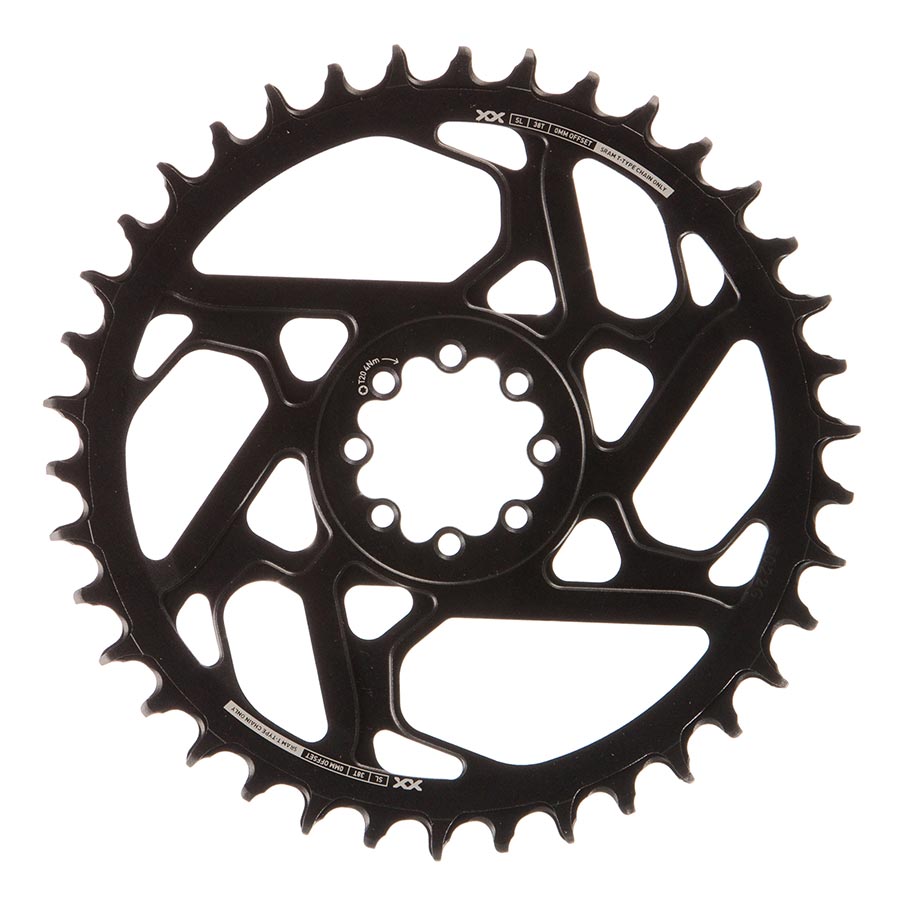 391154-04::1::391154-04::SRAM, Eagle T-Type DM XX SL 0mm Offset, Plateau, Dents: 38, Vitesses: 12, BCD: Direct Mount, Aluminium, Noir