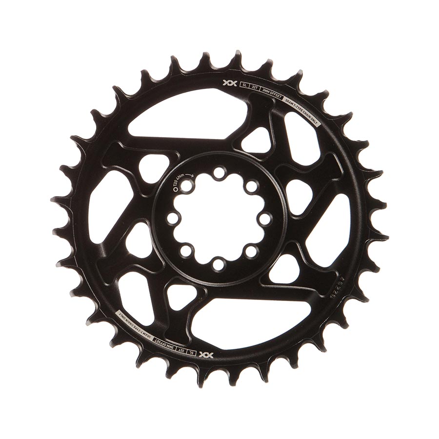 391154-05::1::391154-05::SRAM, Eagle T-Type DM XX SL 3mm Offset, Plateau, Dents: 32, Vitesses: 12, BCD: Direct Mount, Aluminium, Noir