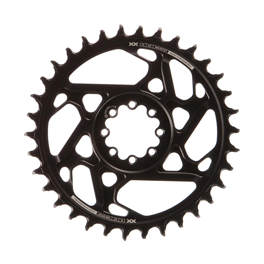 391154-06::1::391154-06::SRAM, Eagle T-Type DM XX SL 3mm Offset, Plateau, Dents: 34, Vitesses: 12, BCD: Direct Mount, Aluminium, Noir