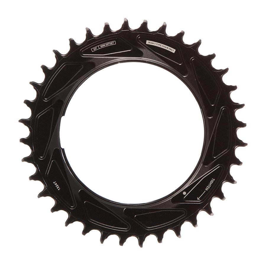 391155-03::1::391155-03::SRAM, Eagle T-Type Thread Mount 0mm Offset, Plateau, Dents: 36, Vitesses: 12, BCD: Thread Mount, Aluminium, Noir