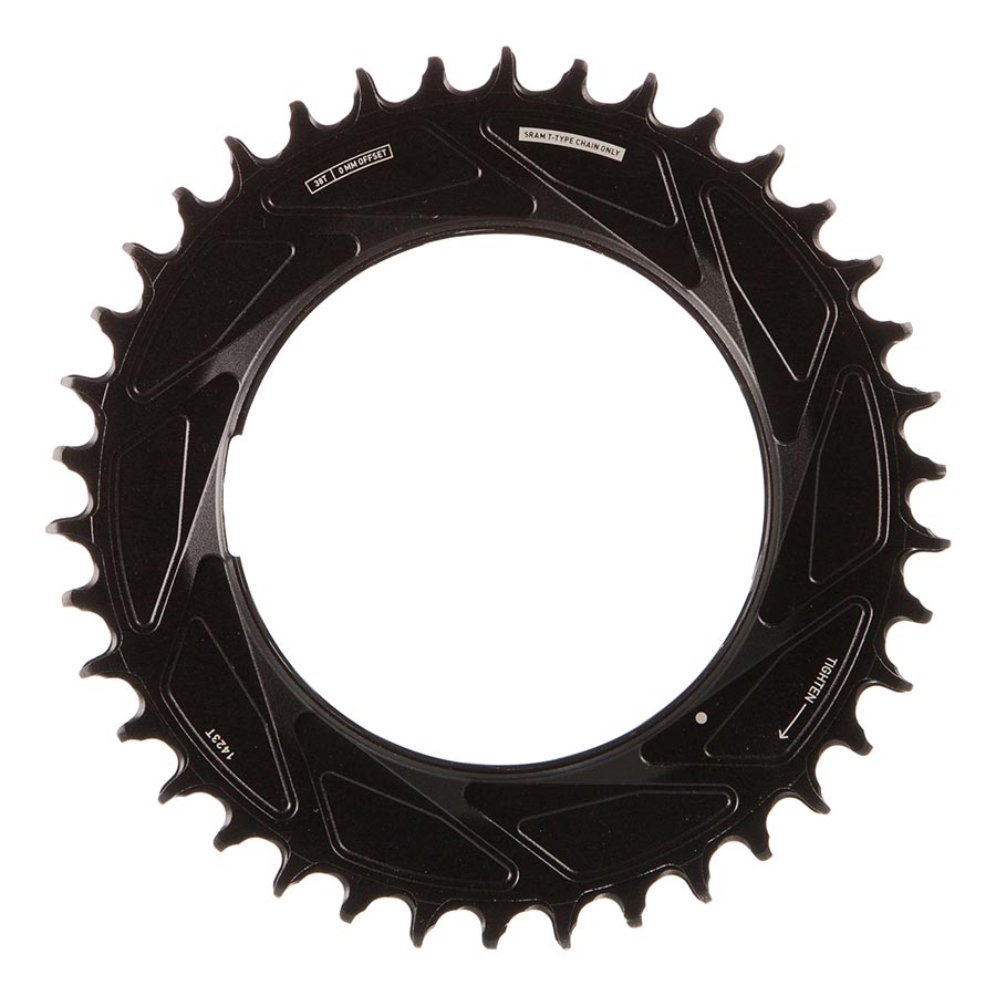 391155-04::1::391155-04::SRAM, Eagle T-Type Thread Mount 0mm Offset, Plateau, Dents: 38, Vitesses: 12, BCD: Thread Mount, Aluminium, Noir