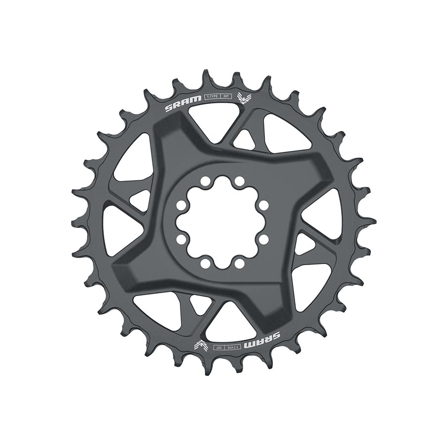391160-01::0::391160-01::SRAM, GX Eagle T-Type DM, Plateau, Dents: 30, Vitesses: 12, BCD: Direct Mount SRAM 8 Boulons, Aluminium, Gris