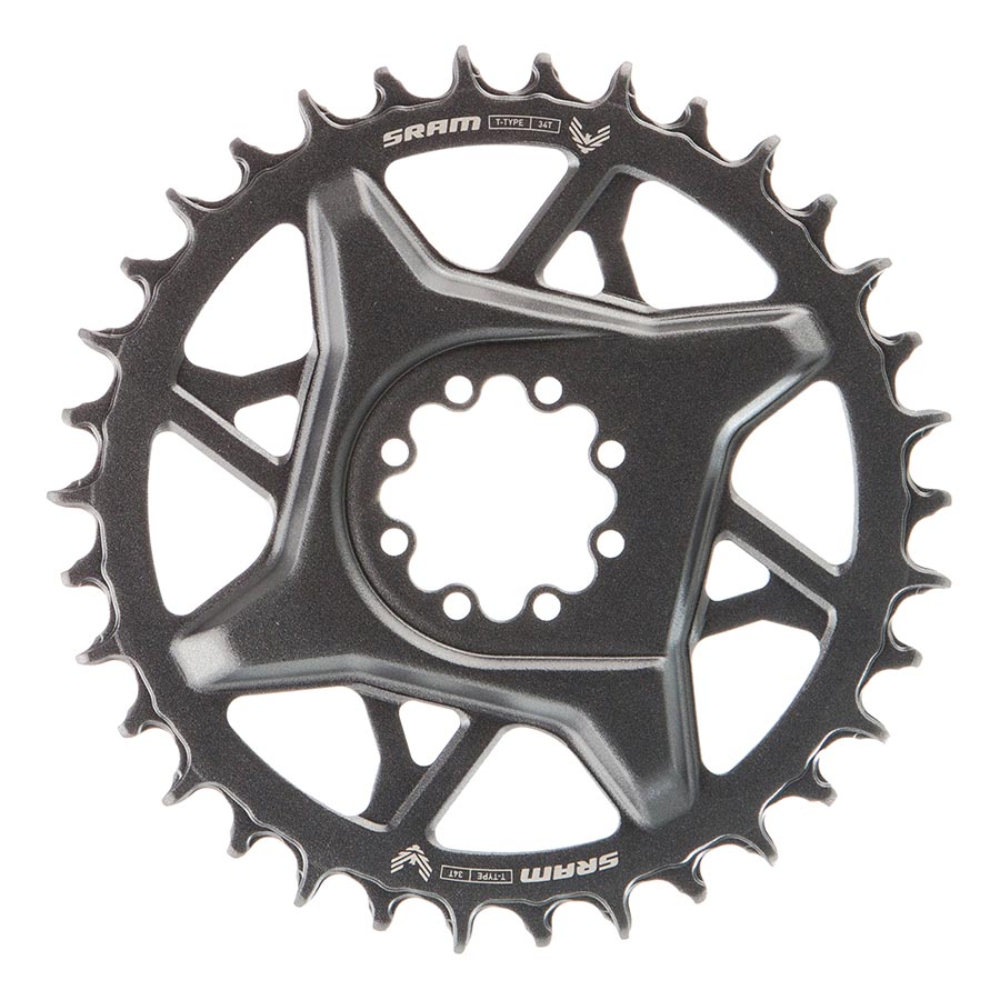 391160-03::0::391160-03::SRAM, GX Eagle T-Type DM, Plateau, Dents: 34, Vitesses: 12, BCD: Direct Mount SRAM 8 Boulons, Aluminium, Gris
