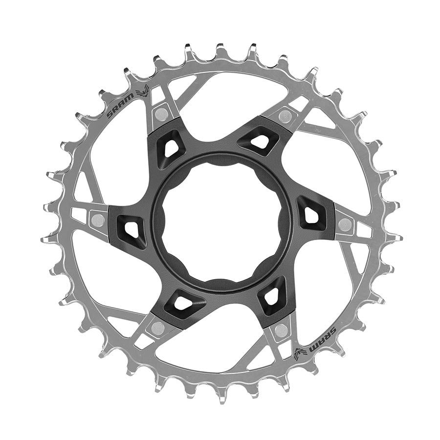 391187-02::0::391187-02::SRAM, XX T-Type TQ, Plateau, Dents: 34, Vitesses: 12, BCD: Direct Mount, Aluminium/Acier, Argent