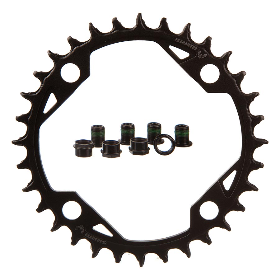 391199-01::0::391199-01::SRAM, T-Type Light eMTB, Plateau, Dents: 32, Vitesses: 12, BCD: 104, Boulons: 4, Aluminium, Noir