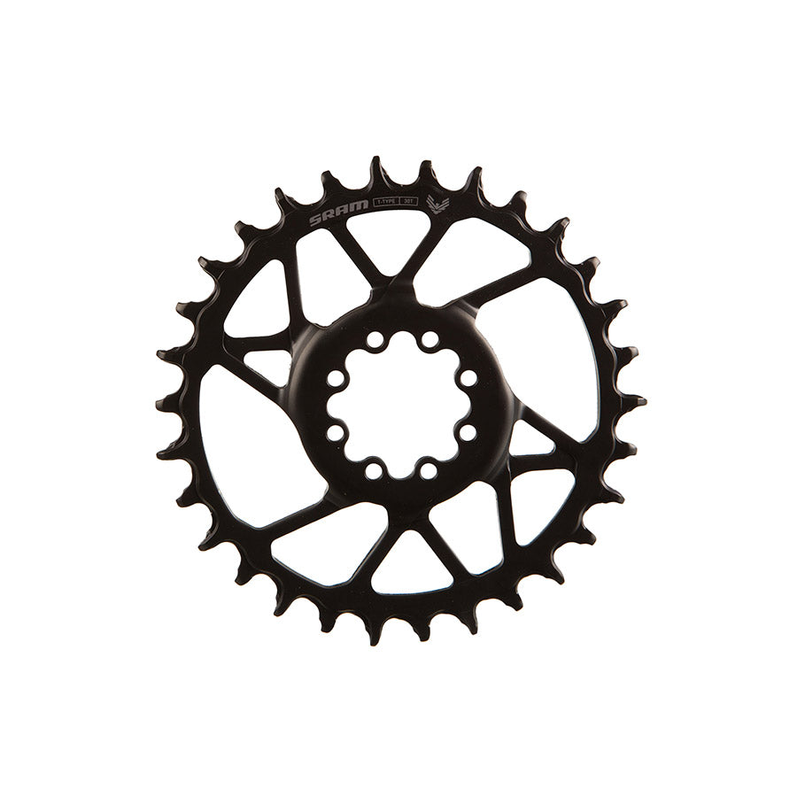 391225-01::0::391225-01::SRAM, S1000 Steel 8 Bolt, Plateau, Dents: 30, Vitesses: 12, BCD: Direct Mount, Boulons: 8, Acier, Noir