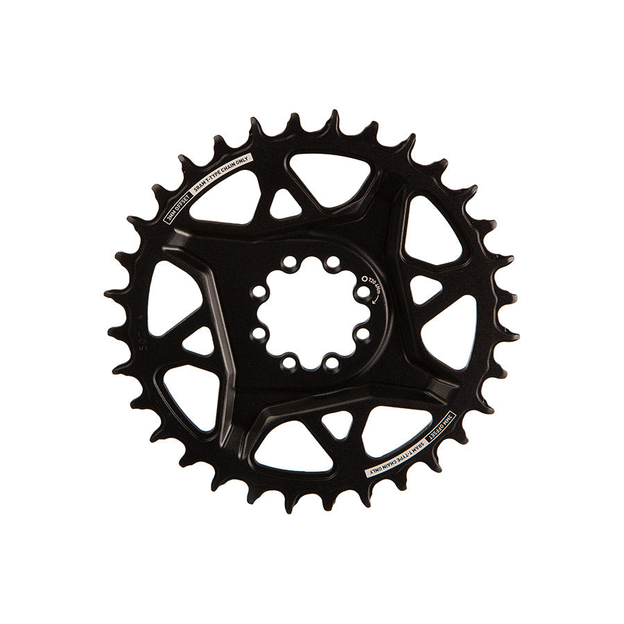 391226-02::1::391226-02::SRAM, S1000 Aluminum 8 Bolt, Plateau, Dents: 32, Vitesses: 12, BCD: Direct Mount, Boulons: 8, Aluminium, Noir