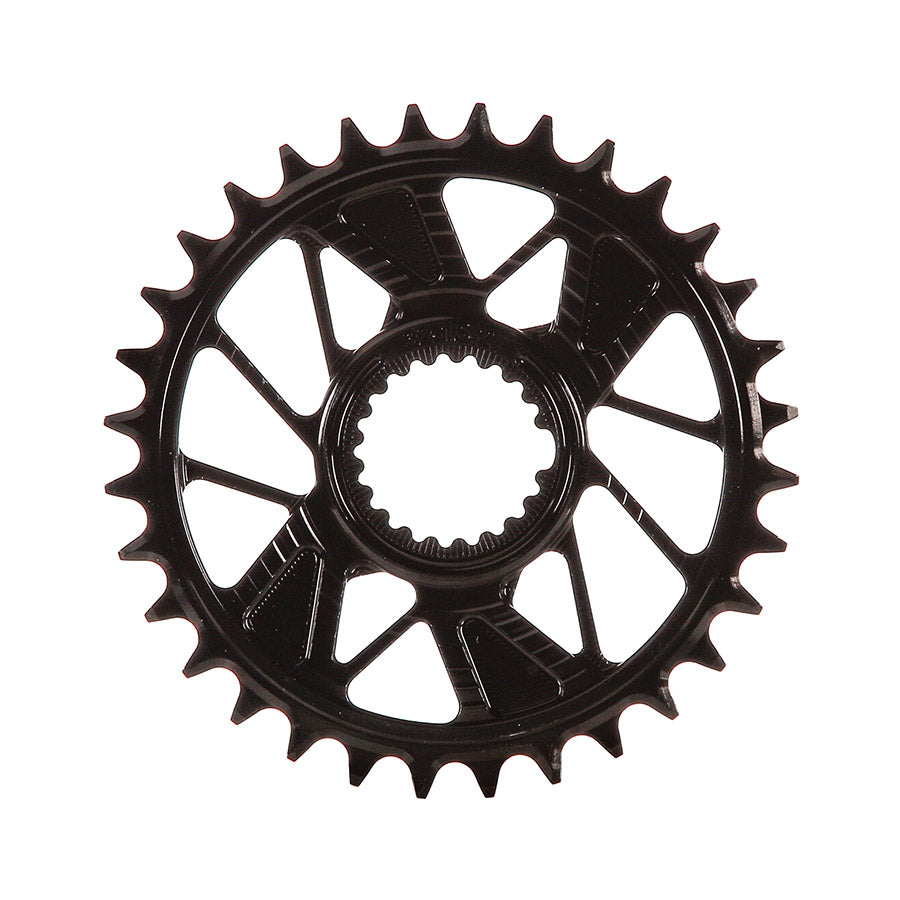 391237-06::1::391237-06::Wheels Manufacturing, Shimano DM T-Type Inboard, Plateau, Dents: 32, Vitesses: 12, BCD: Direct Mount Shimano, Mono-plateau, 7075 Aluminium, Noir