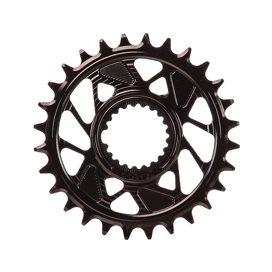 391238-01::1::391238-01::Wheels Manufacturing, Shimano DM HG+ Outboard, Plateau, Dents: 28, Vitesses: 12, BCD: Direct Mount Shimano, Mono-plateau, 7075 Aluminium, Noir