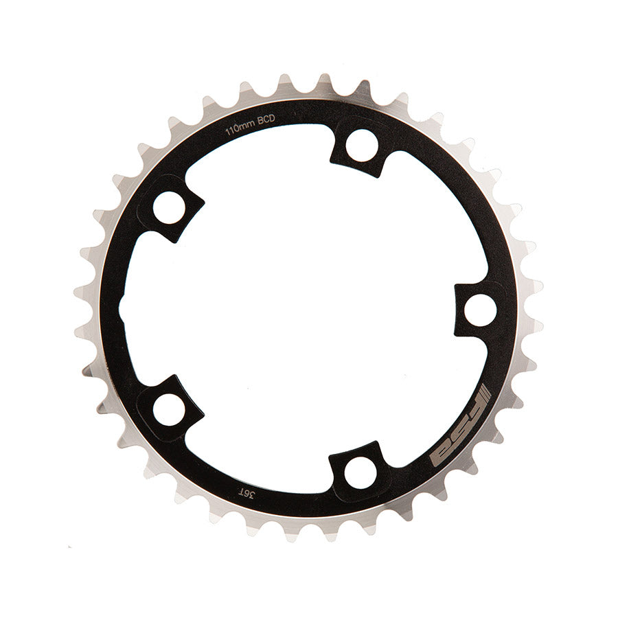 391254-05::0::391254-05::FSA, Gossamer/Omega Pro Road, Plateau, Dents: 36, Vitesses: 10/11, BCD: 110, Boulons: 5, Intérieur, Aluminium, Noir