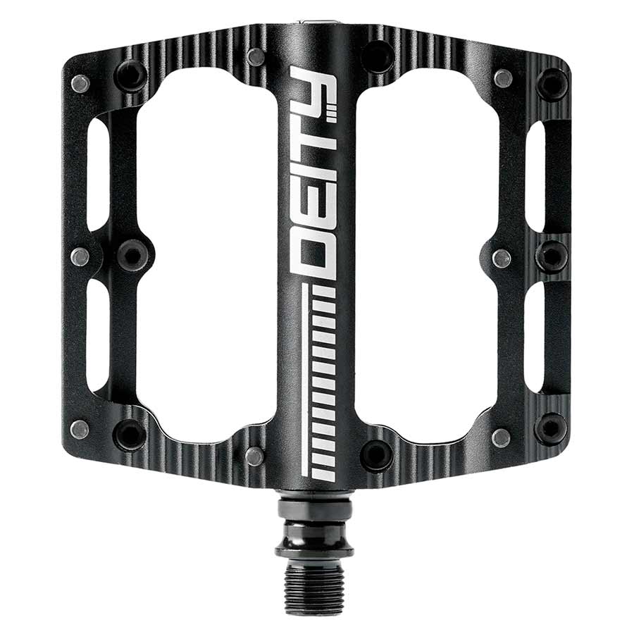450892-01::0::450892-01::Deity, Black Kat, Pédales plateformes, Corps: Aluminium, Axe: Cr-Mo, 9/16'', Noir, Paire