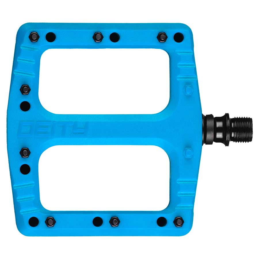 450994-05::0::450994-05::Deity, Deftrap, Pédales plateformes, Corps: Nylon, Axe: Cr-Mo, Bleu, Paire
