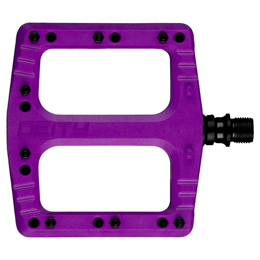 450994-08::0::450994-08::Deity, Deftrap, Pédales plateformes, Corps: Nylon, Axe: Cr-Mo, Violet, Paire