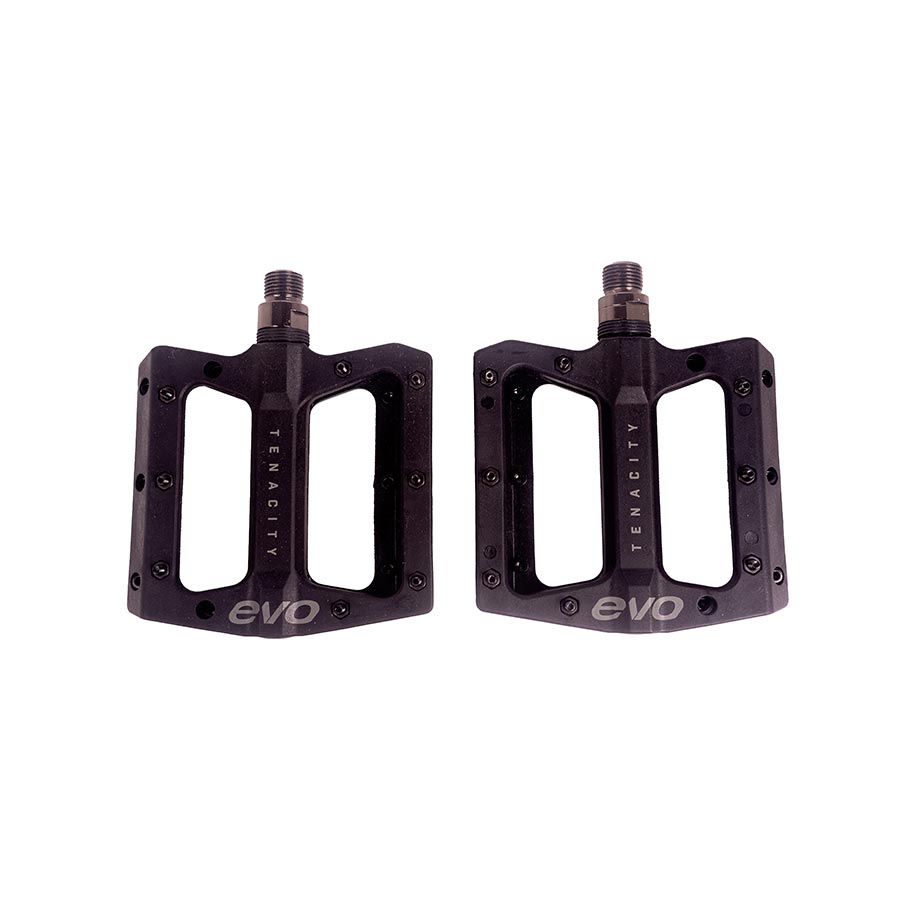 451108-01::1::451108-01::EVO, Tenacity, Pédales plateformes, Corps: Nylon, Axe: Cr-Mo, 9/16'', Noir, Paire