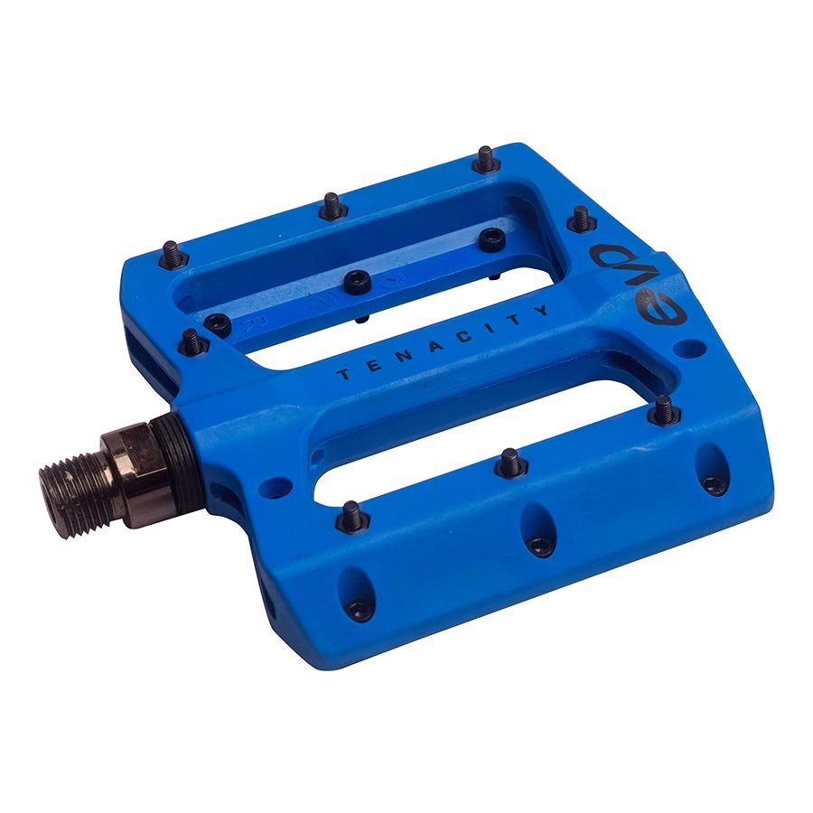 451108-03::0::451108-03::EVO, Tenacity, Pédales plateformes, Corps: Nylon, Axe: Cr-Mo, 9/16'', Bleu, Paire