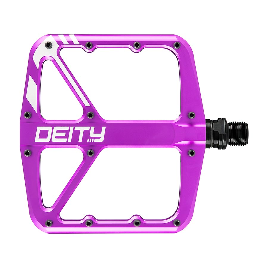 451153-03::0::451153-03::Deity, SuperVillain, Pédales plateformes, Corps: Aluminium, Axe: Cr-Mo, 9/16'', Violet, Paire