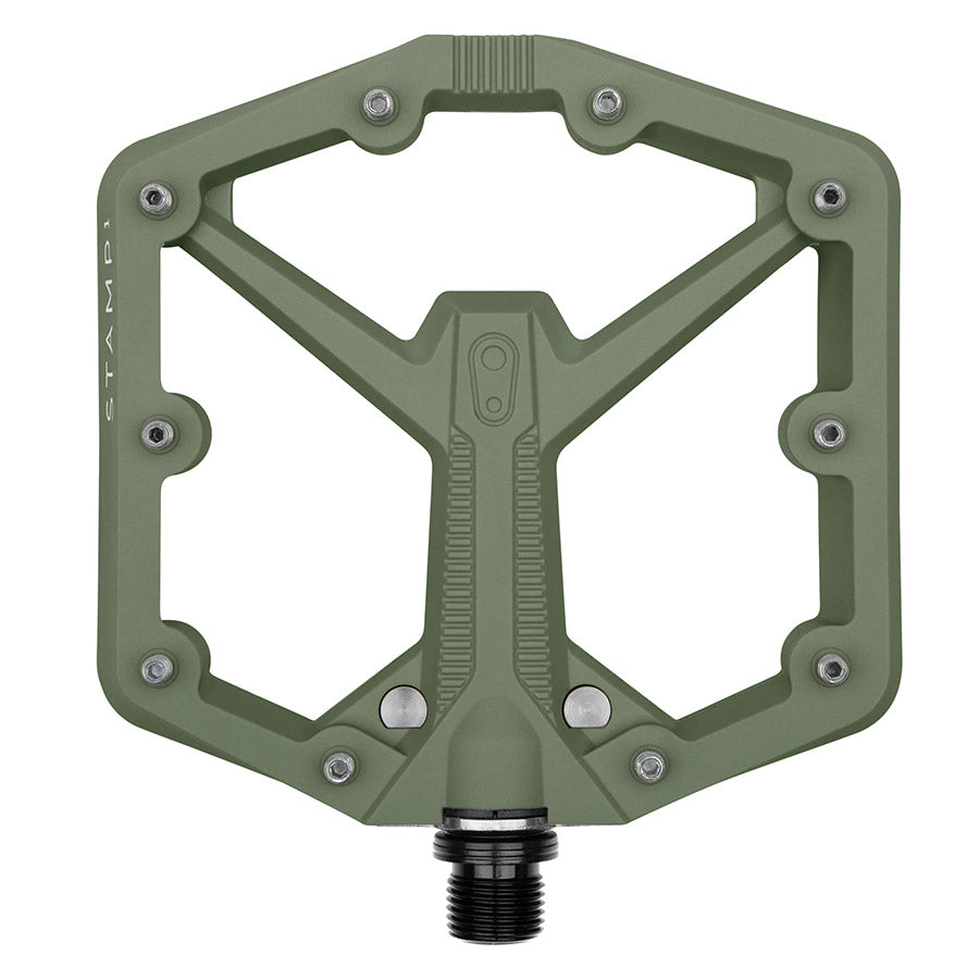 451274-02::0::451274-02::crankbrothers, STAMP 1, Pédales plateformes, Corps: Composite, Axe: Cr-Mo, 9/16'', Vert, Paire, Grande