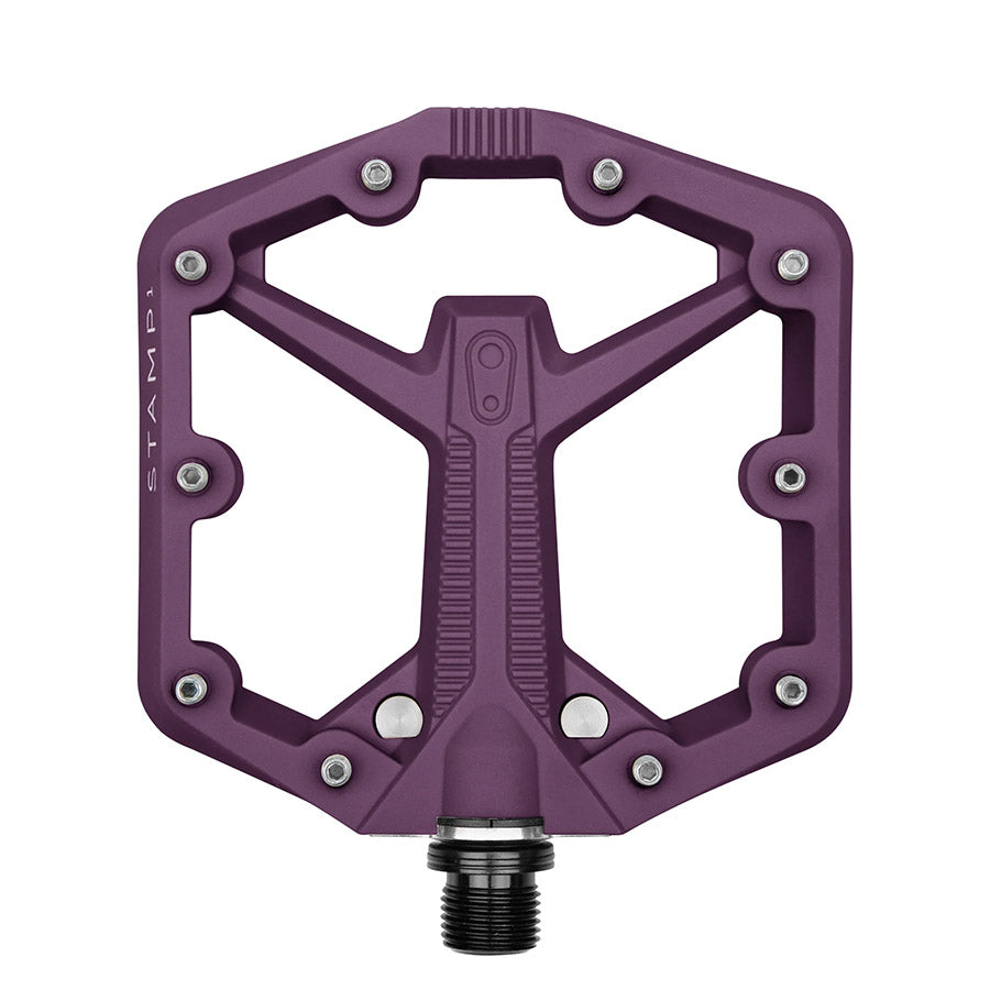 451274-11::0::451274-11::crankbrothers, STAMP 1, Pédales plateformes, Corps: Composite, Axe: Cr-Mo, 9/16'', Violet prune, Paire, Petit