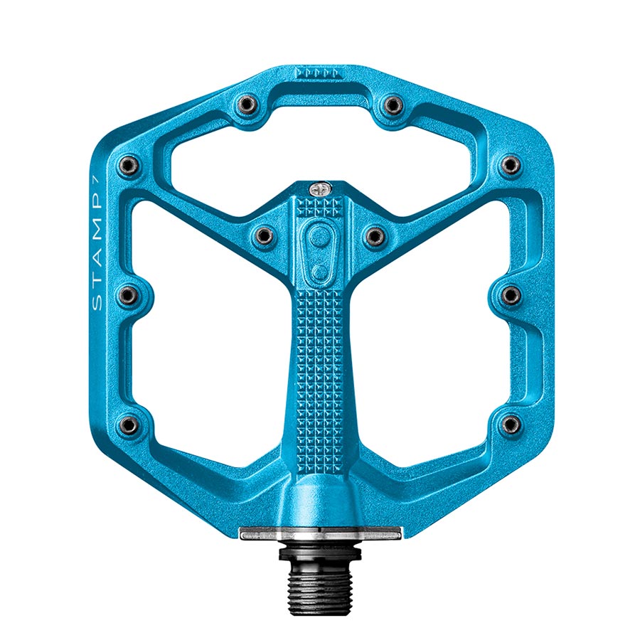 451278-05::0::451278-05::crankbrothers, STAMP 7 Small, Pédales plateformes, Corps: Aluminium, Axe: Cr-Mo, 9/16'', Bleu électrique, Paire
