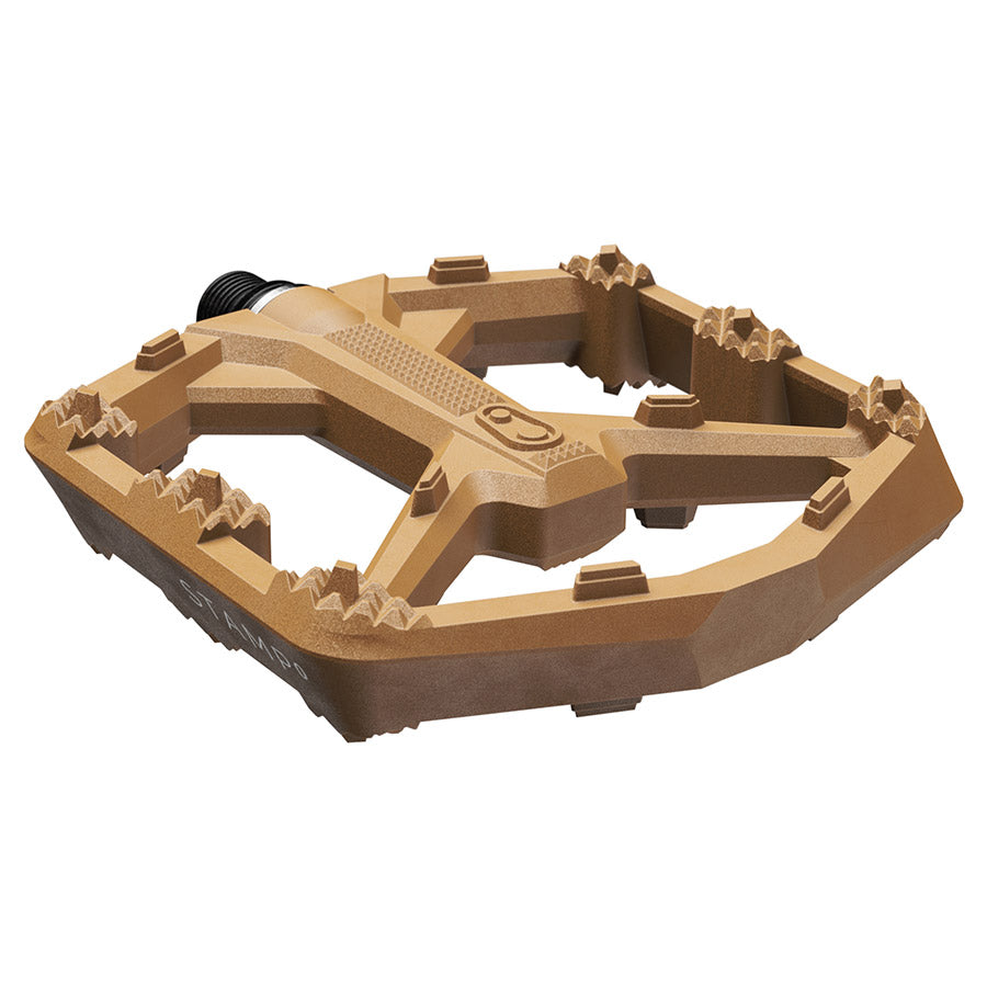 451310-03::1::451310-03::crankbrothers, STAMP 0, Pédales plateformes, Corps: Composite, Axe: Cr-Mo/Acier, 9/16'', Brun, Grande, Paire
