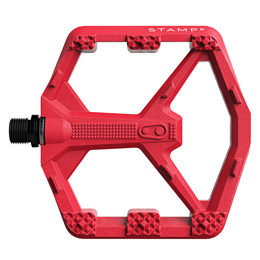 451310-04::0::451310-04::crankbrothers, STAMP 0, Pédales plateformes, Corps: Composite, Axe: Cr-Mo/Acier, 9/16'', Rouge, Grande, Paire