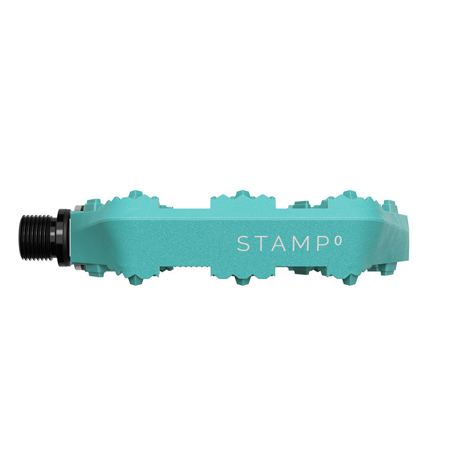 451310-06::2::451310-06::crankbrothers, STAMP 0, Pédales plateformes, Corps: Composite, Axe: Cr-Mo/Acier, 9/16'', Turquoise, Petit, Paire