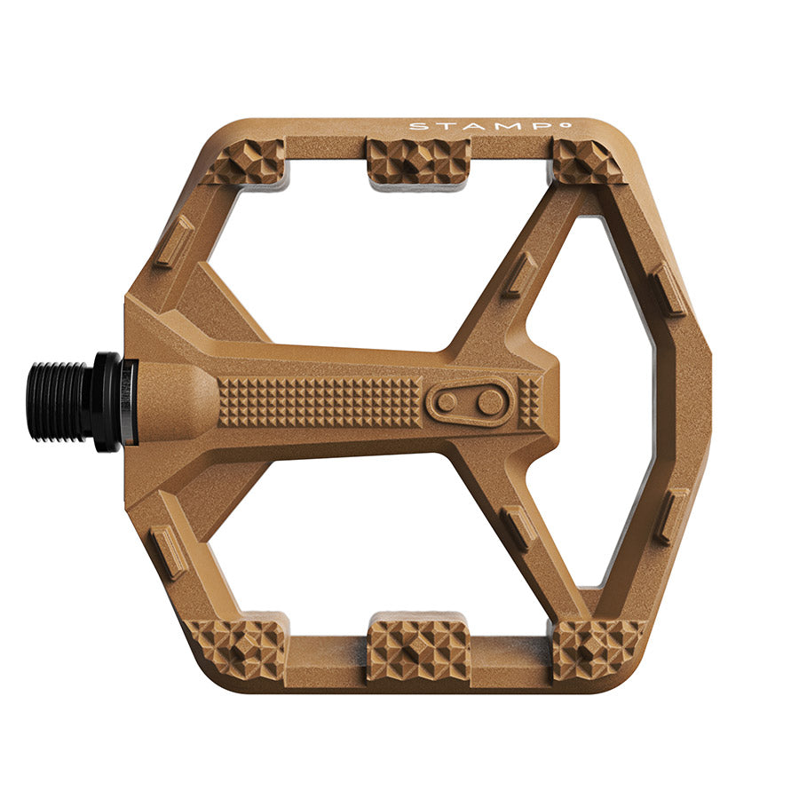 451310-07::0::451310-07::crankbrothers, STAMP 0, Pédales plateformes, Corps: Composite, Axe: Cr-Mo/Acier, 9/16'', Brun, Petit, Paire
