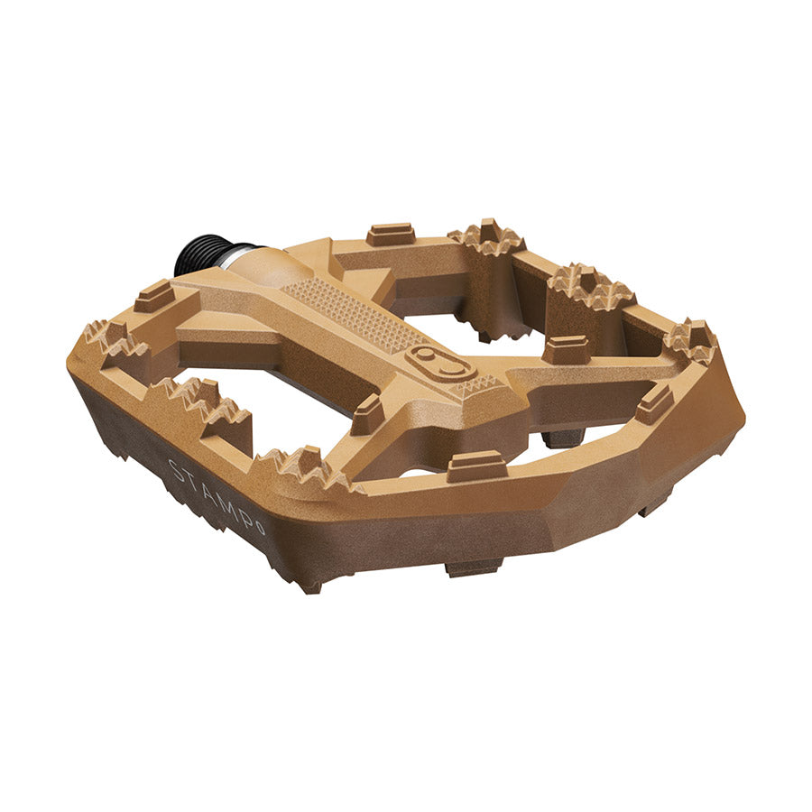 451310-07::1::451310-07::crankbrothers, STAMP 0, Pédales plateformes, Corps: Composite, Axe: Cr-Mo/Acier, 9/16'', Brun, Petit, Paire