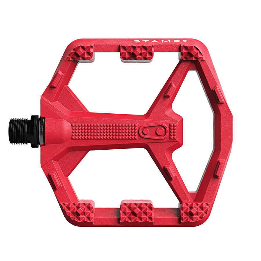 451310-08::0::451310-08::crankbrothers, STAMP 0, Pédales plateformes, Corps: Composite, Axe: Cr-Mo/Acier, 9/16'', Rouge, Petit, Paire