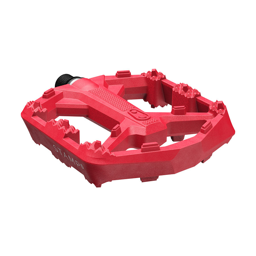 451310-08::1::451310-08::crankbrothers, STAMP 0, Pédales plateformes, Corps: Composite, Axe: Cr-Mo/Acier, 9/16'', Rouge, Petit, Paire