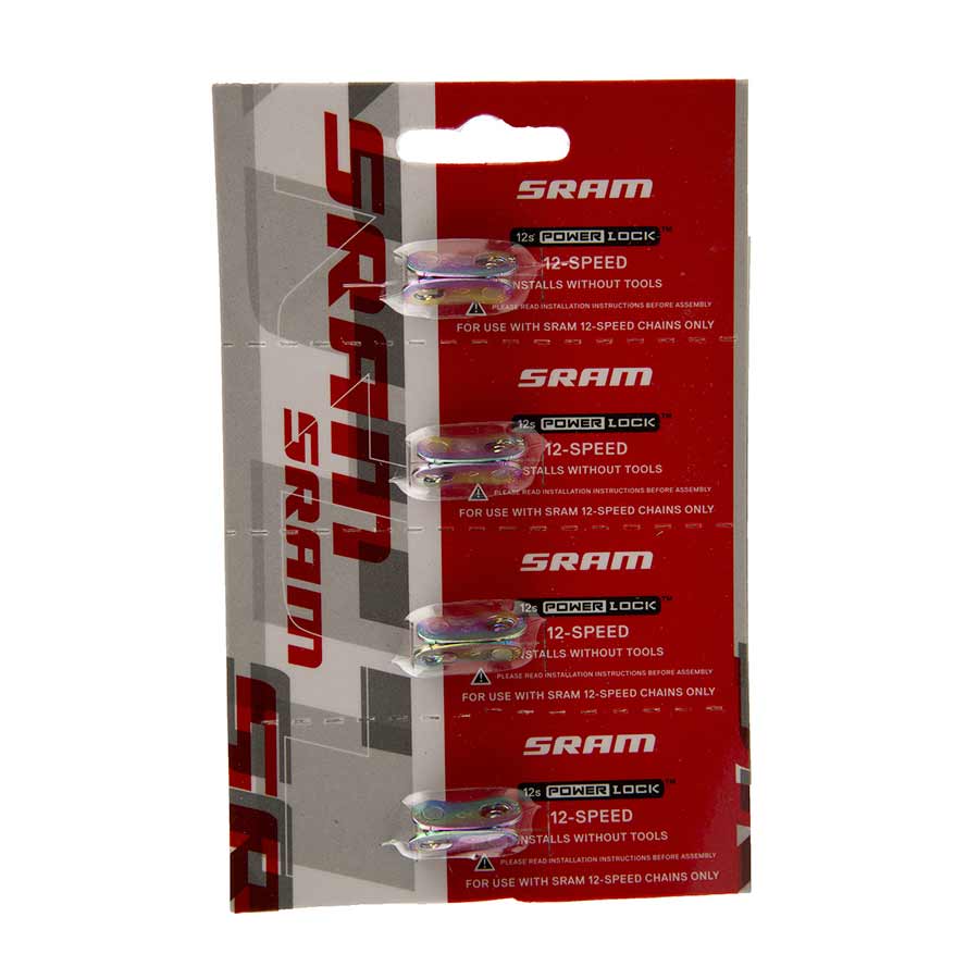 500073-07::0::500073-07::SRAM, Powerlock, Maillon connecteur pour chaîne 12vit. Eagle, Arc-en-ciel, Sac de 4